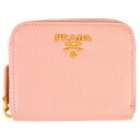 プラダ PRADA コインケース ピンク サフィアーノ ゴールド金具 1MM268【中古】