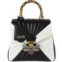 グッチ GUCCI クイーンマーガレット バンブー リュックサック 2WAY レザー ブラック ホワイト 476664【中古】