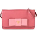 プラダ PRADA ショルダーバッグ ピンク サフィアーノ BT1009【中古】