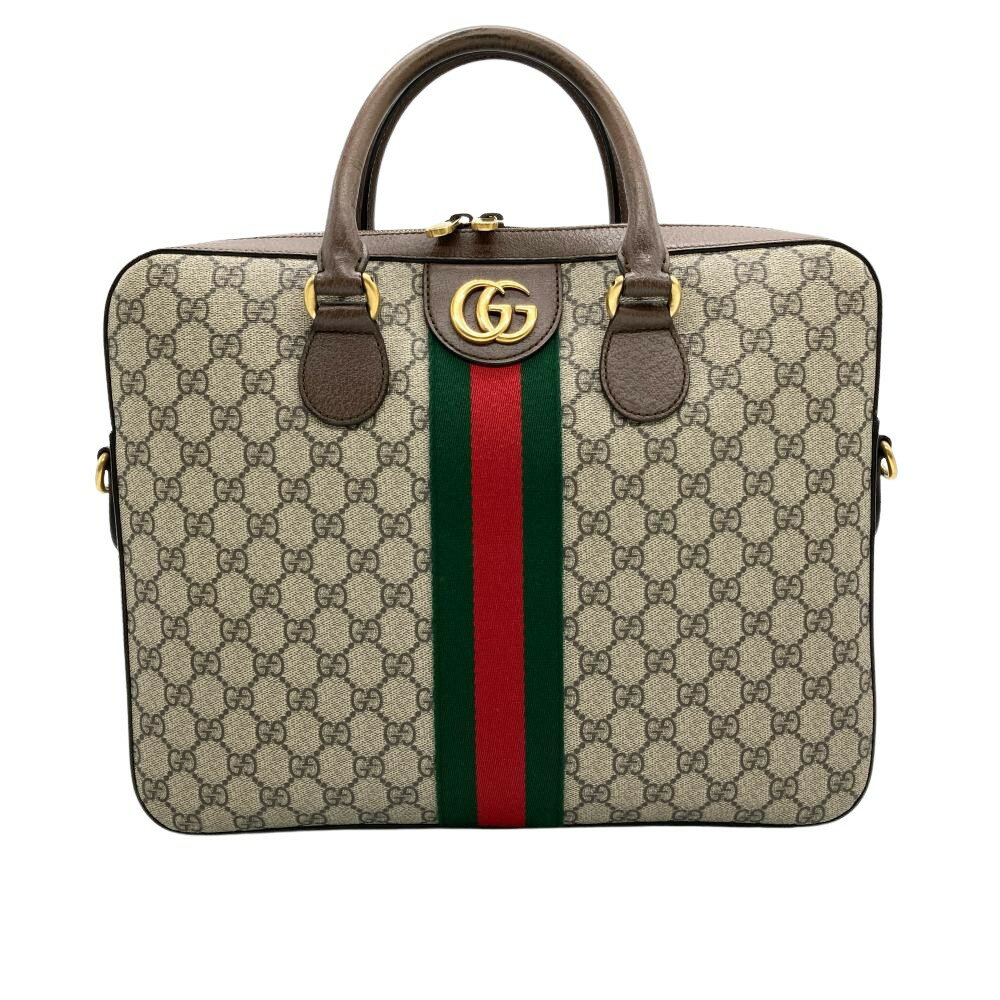 グッチ GUCCI オフィディア ビジネスバッグ 2WAY GGスプリームキャンバス 574793 ベージュ メンズ【中古】