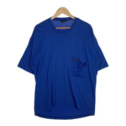 BALENCIAGA <strong>バレンシアガ</strong> 18SS オーバーサイズ ポケット Tシャツ バックプリント ブルー 508218 TYK67 Size XS【中古】 rf
