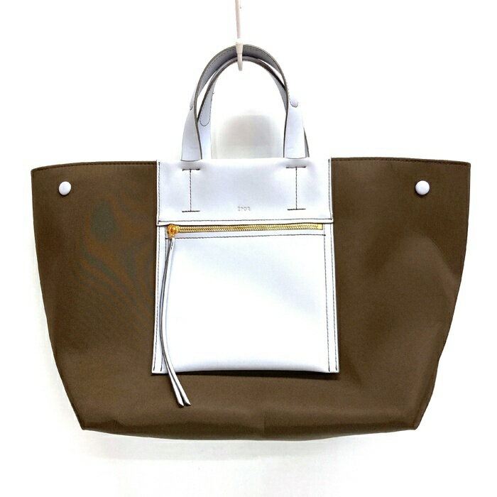 ROPE EPOR ロペ エポール トートバッグ D bag A4対応 撥水 ナイロン 軽量 ブラウン ライトブルー 【中古】 rm