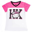 ハローキティ HELLO KITTY Vネック フットボール Tシャツ ホワイト HKT179 【200円ゆうメール配送可能】【ゴルフ】