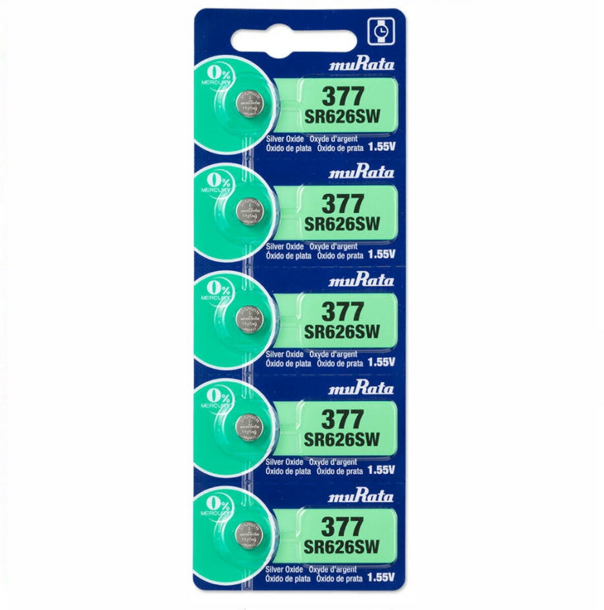 腕時計 電池 <strong>sr626sw</strong> 村田製作所 (旧SONY) <strong>ボタン電池</strong> 5個(1シート)