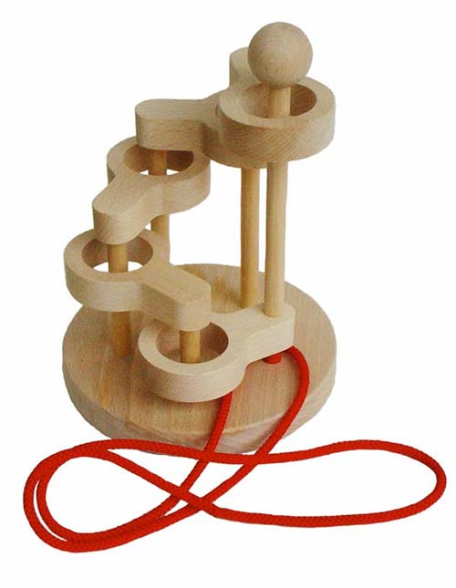 【名入れ可】立体知恵の輪（5段）（大人気　頭を使う木のおもちゃ ギフトにもどうぞ！）(脳トレ パズル 知育 玩具 誕生 お祝い インテリアにもgood♪）木のパズル 送料無料