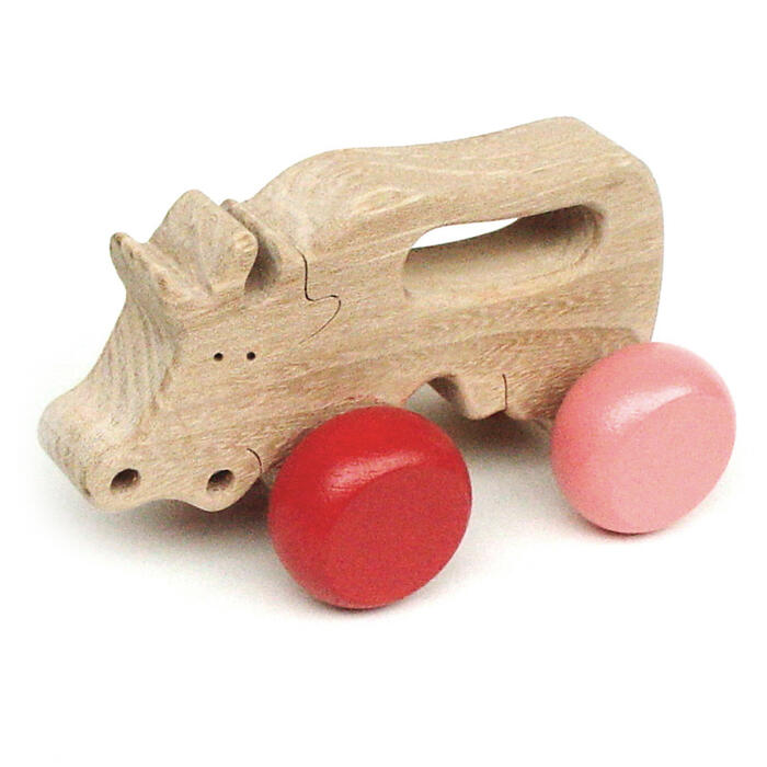 【名入れ可】●のんびり牛 押しぐるま 愉快で楽しい 木のおもちゃ 車 日本製 押し車 カタ…...:good-toy:10000153