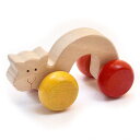 【名入れ可】●あくびねこ ( 押し車 木のおもちゃ) 1才 2才 3才 出産祝い誕生ギフト♪ 　赤ちゃんおもちゃ 男の子＆女の子　■ Wake Up Kitty　Wooden Toys (Ginga Kobo Toys) Japan
