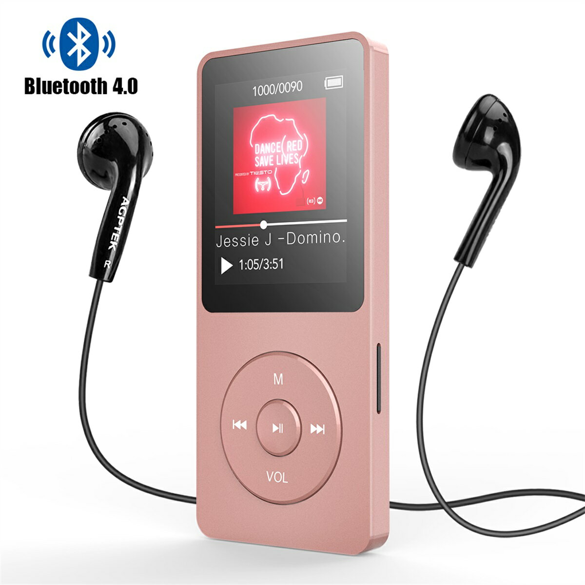 AGPTEK Bluetooth4.0 MP3v[[ HIFI bluetoothΉ y RpNg A-Bs[gw@\/v/FMWI  @\ 8GB }CNSDJ[h128GB܂őΉ A02TBluetoothi [YS[h