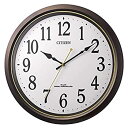 【中古】CITIZEN シチズン 掛け時計 電波時計 静音 プラスチック風防 ブラウン M517 8MY517-006