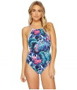 Tommy Bahama トミーバハマ レディース 女性用 スポーツ・アウトドア用品 水着 ワンピース Tommy Bahama トミーバハマ Majorelle Jardin Reversible High-Neck One-Piece Swimsuit - Mare Navy