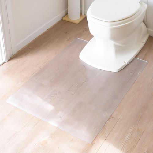 山善(YAMAZEN) トイレマット 拭ける 透明 PVCマット 6080cm ハサミでカットできる お手入れカンタン トイレ マット 透明シート クリア TFM-6080(S)