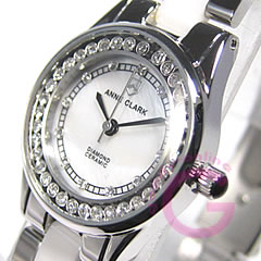 ANNE CLARK （アンクラーク） AM-1024-09/AM1024-09 ラインストーン ホワイト レディースウォッチ 腕時計【エントリーで更に値下げ★90％OFF・無料ラッピング・正規1年保証】