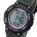 Timex (タイメックス) TW5K84700 Mid-Size Marathon/ミッドサイズ マラソン デジタル ラバーベルト ブラック×パープル メンズウォッチ 腕時計
