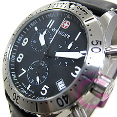 WENGER（ウェンガー） AeroGraph （エアログラフ カウントダウン クロノグラフ） 77005 レザーベルト ミリタリー メンズウォッチ 腕時計