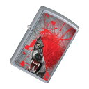【メール便送料無料】【並行輸入品】 ZIPPO ジッポー 狼 オイルライター レギュラーサイズ ストリートクローム シルバー 29344