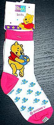 くまのプーさん　子供用ソックス子供用　クルーソックス（靴下）　ハニー柄12-24ヶ月 12.5-15cm