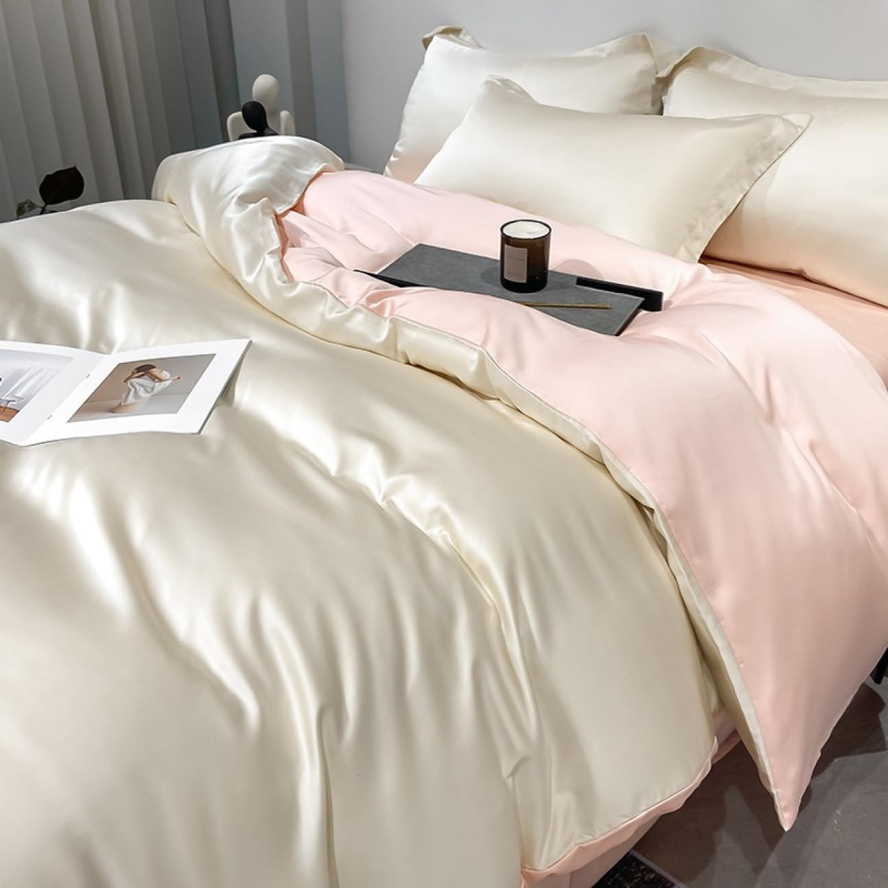 掛け布団カバー シングル 北欧 おしゃれ 光沢 セミダブル ホテル仕様 サラサラ 快適 羽毛布団カバー ダブル クイーン 柔らかい かわいい 01布団カバー オールシーズン 肌に優しい 着脱簡単 静電