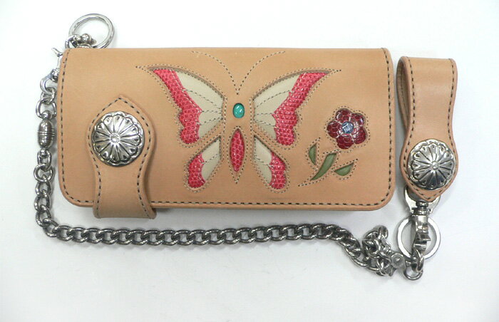 FunnyファニーRider'sWallet（ライダースワレット）BUTTERFLY INLAY Tan（肌色） F100 CONCHOfn-RW-INLAY-TAN-f100