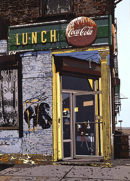 鈴木英人「LUNCH」1987年 リトグラフ 額付版画作品 