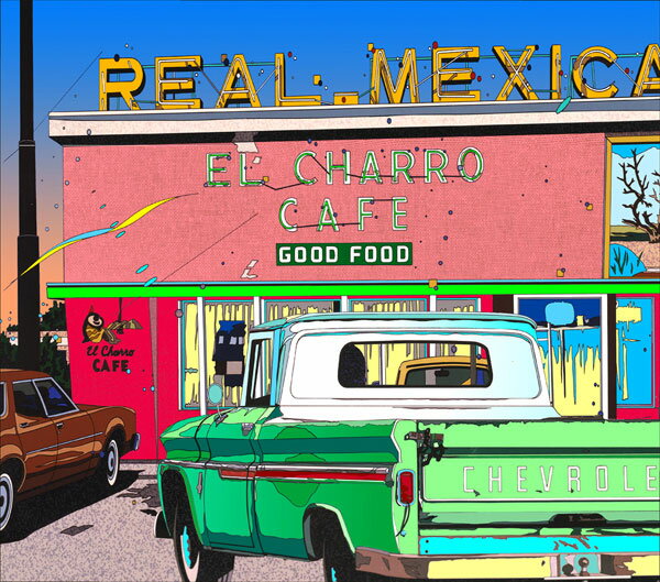 鈴木英人「リアルメキシカン」-REAL-MEXICAN- 2001年 EMグラフ　額付版画作品 