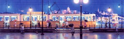 <strong>笹倉</strong><strong>鉄平</strong> 「河沿いのトラム」-A Riverside Stop of Tram-2010年 キャンバス・ジグレー 額付版画作品残僅少