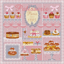 フランスのクロスステッチ 刺繍図案 ピンク色のパティスリー La Patisserie Rose マダム ラ フェ Madame La Feeメール便(ゆうパケット)送料無料