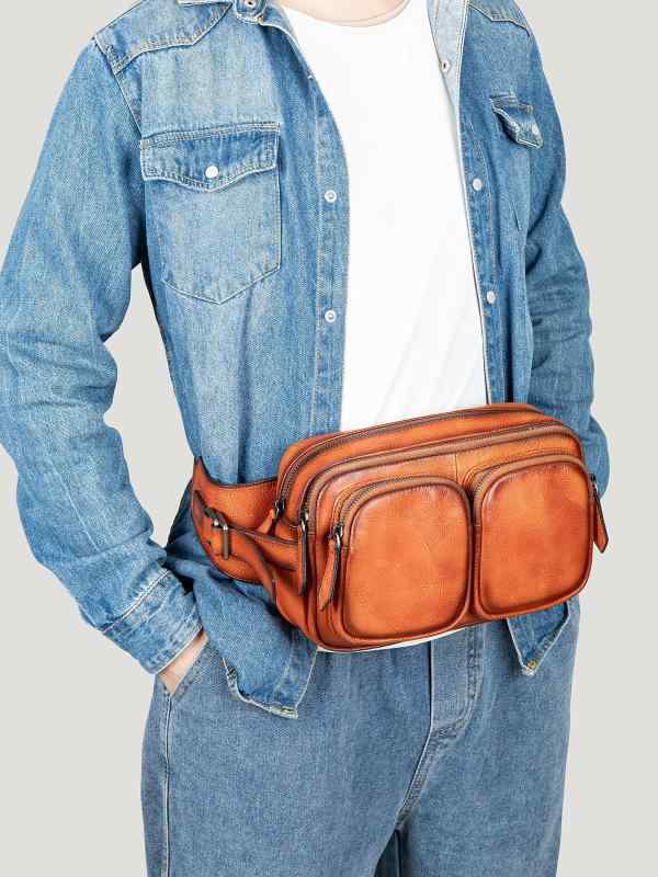 ボディバッグ メンズ 本革 牛革 ミニショルダーバッグ ワンショルダー 斜め掛け 鞄 コンパクト クロスボディ レトロ デイリーユース 普段使い 通勤 通学 カジュアル 旅行 丈夫 耐久性 ライトブラウン ブラック