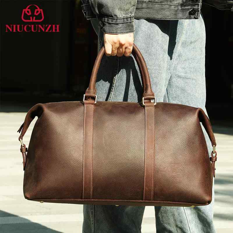 ボストンバッグ メンズ 大容量 旅行バッグ トラベルバッグ 牛革 本革 防水 耐摩耗 ショルダーバッグ 手提げ 2WAY アウトドア スポーツ ジム フィットネス カジュアル レトロ ブラウン 無地