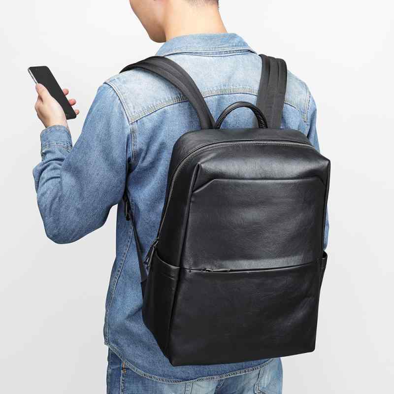 リュックサック メンズ 男性 鞄 本革 牛革 トップグレインレザー ビジネス 通勤 旅行 トラベル カジュアル 普段使い 大容量 16インチ パソコン収納 PCバッグ 負担軽減 軽量 レトロ ヴィンテージ 欧米風 黒