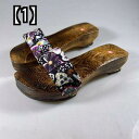 下駄 サンダル 靴 中国 レトロ ミドル ヒール 女性 ホーム スリッパ 着物 木製 シューズ アンティーク