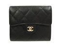 【期間限定特価品】CHANEL シャネル 財布 マトラッセ キャビアスキン 三つ折り財布 A82288 ブラック【新作・新品・正規品】シャネル財布 CHANEL財布 【シャネル サイフ】【楽ギフ_包装】【02P01Oct16】