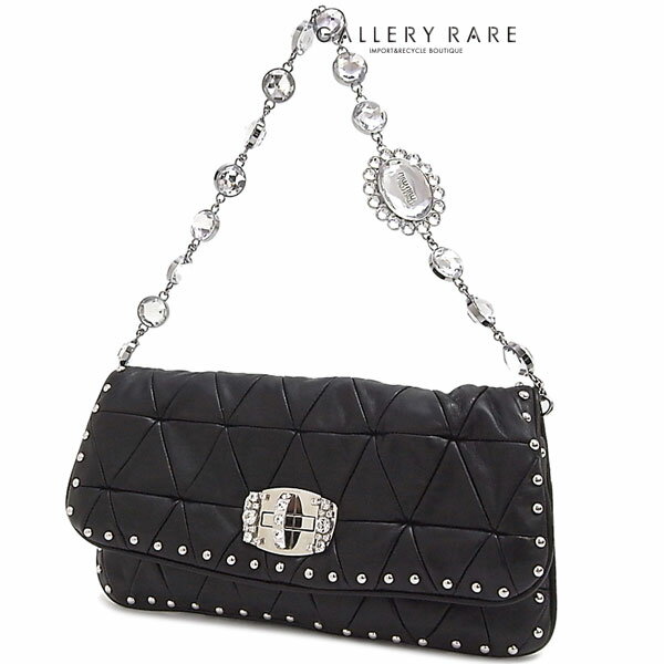ָͲ84,800ߤʢߥ奦ߥ奦 ӥ塼դ 󥷥Хå POCHETTE NAPPA CRISTAL(֥å) [RT0197] A MIUMIUڥХå  Х Хåۡڳڥ_ۡš