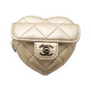 シャネル コインケース ハート シェイプ ジップ アーム コインパース ラムスキン CHANEL 財布 小銭入れ ゴールド