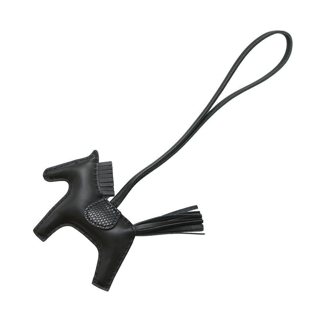 エルメス バッグチャーム ロデオ PM タッチ ブラック ラムスキン/リザード U刻印 HERMES 黒 【中古】 エルメス チャーム エルメス HERMES