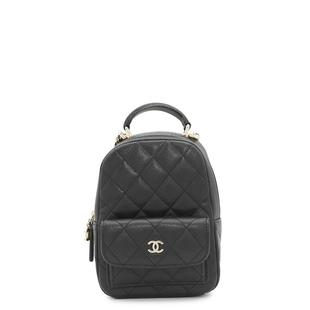 シャネル リュック マトラッセ ココマーク バックパック ミニ キャビアスキン AP3753 CHANEL 2way 黒 【安心保証】 【中古】 シャネル バッグ レディース CHANEL BAG