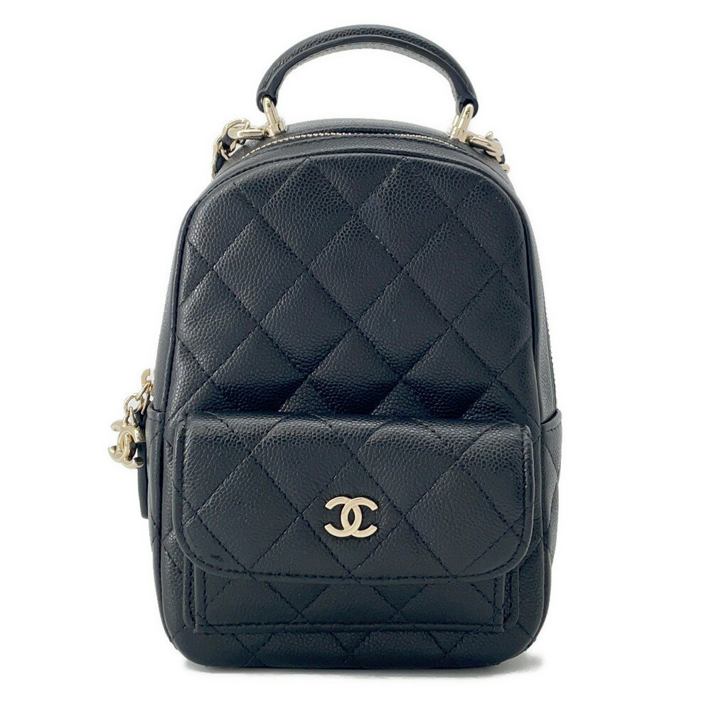 シャネル リュック マトラッセ ココマーク バックパック ミニ キャビアスキン AP3753 CHANEL 2way 黒 【安心保証】 【中古】 シャネル バッグ シャネル バックパック CHANEL BAG