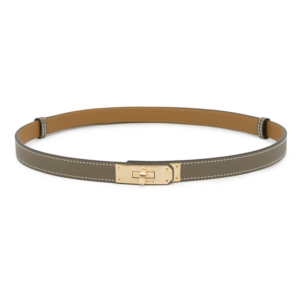 エルメス ケリーベルト18 エトゥープ/ピンクゴールド金具 エプソン K刻印 HERMES べルト 【中古】 エルメス べルト HERMES