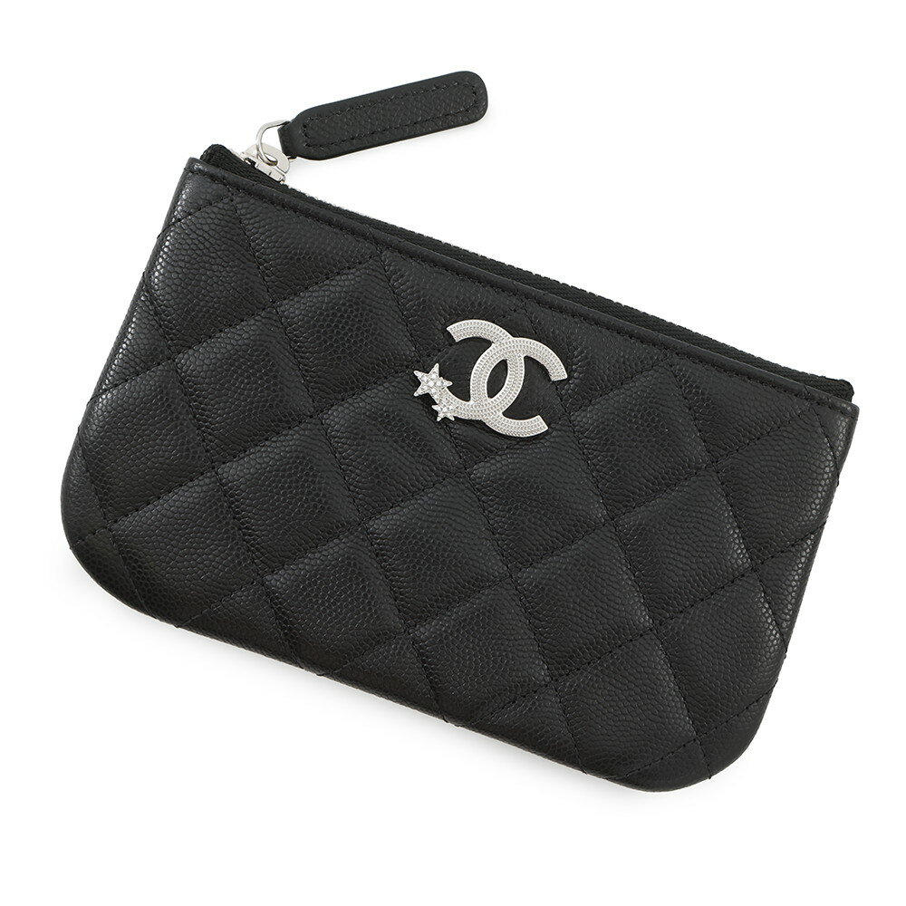 シャネル ミニポーチ マトラッセ スター ココマーク ソフトキャビアスキン AP4811 CHANEL コインケース 小銭入れ 黒 シャネル ポーチ レディース CHANEL