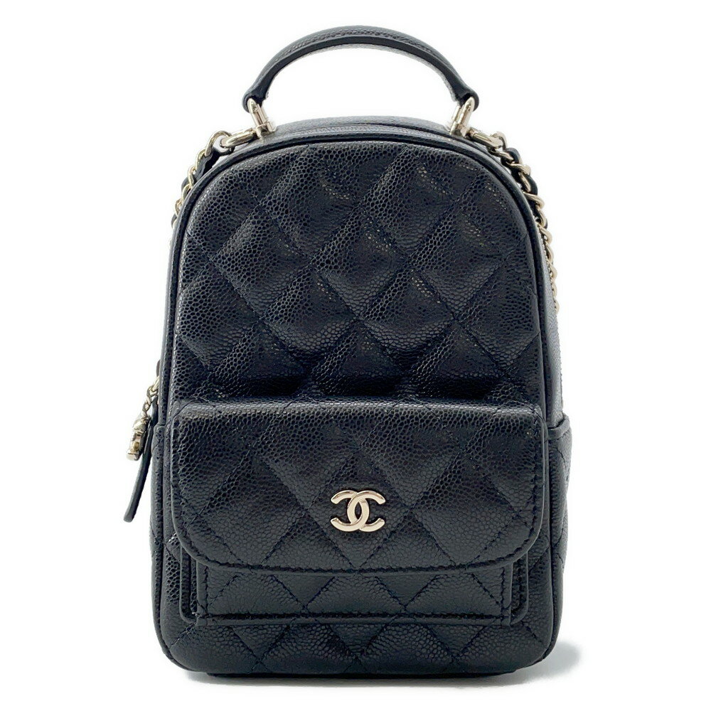 シャネル リュック マトラッセ ココマーク キャビアスキン ミニ AP3753 CHANEL 2way バッグ バックパック 黒 【安心保証】 【中古】 シャネル バッグ レディース CHANEL BAG