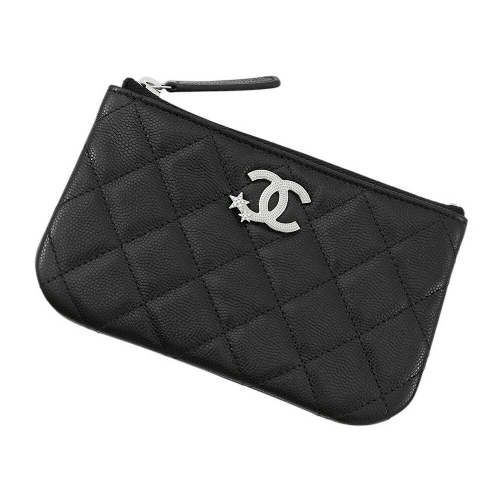 シャネル ミニポーチ マトラッセ スター ココマーク ソフトキャビアスキン AP4811 CHANEL コインケース 小銭入れ 黒 シャネル ポーチ レディース CHANEL