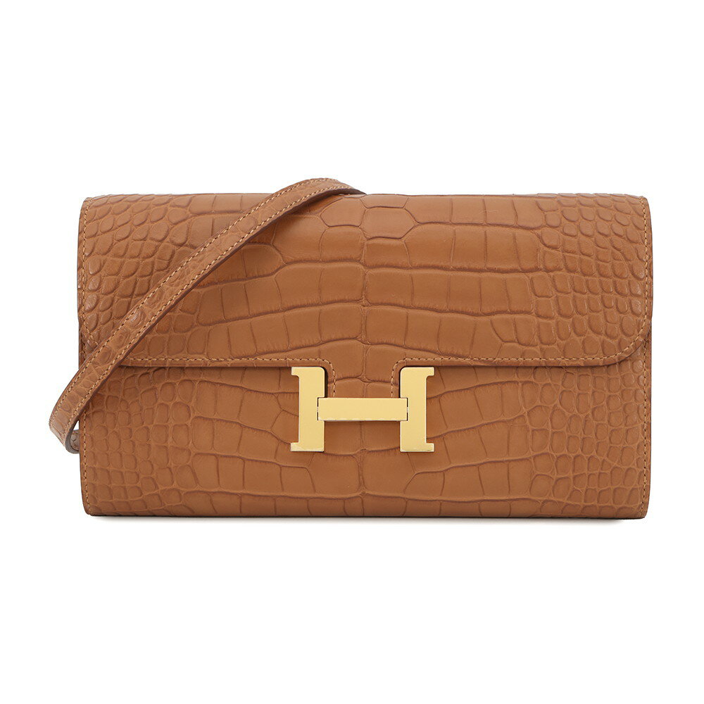 エルメス 長財布 コンスタンス トゥーゴー ロング ゴールド/ゴールド金具 アリゲーターマット W刻印 【中古】 エルメス 財布 エルメス HERMES WALLET