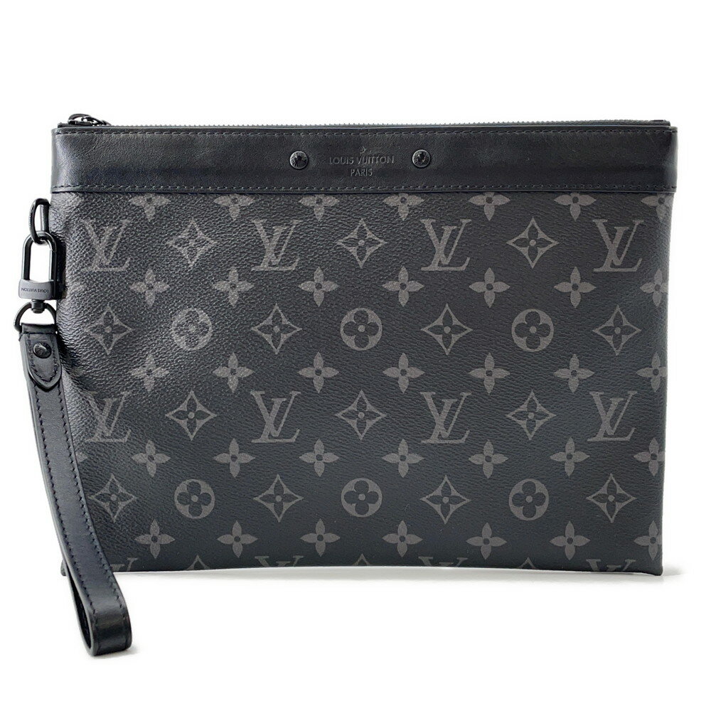 ルイヴィトン クラッチバッグ モノグラム・エクリプス ポシェット・トゥ・ゴー M81569 LOUIS VUITTON メンズ 黒 【安心保証】 【中古】 ルイヴィトン バッグ ルイヴィトン メンズ LOUIS VUITTON BAG