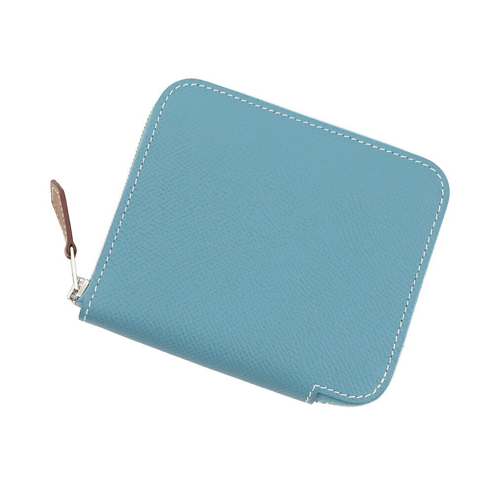 エルメス コインケース アザップコンパクト シルクイン ニューブルージーン/シルバー金具 エプソン B刻印 【安心保証】 【中古】 エルメス 財布 エルメス 小銭入れ HERMES WALLET