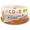 VERTEX CD-R(Data) 1回記録用 700MB 1-52倍速 20Pスピンドルケース20P インクジェットプリンタ対応(ホワイト) CDRD700MB.20S
