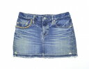 【中古】 HYSTERIC GLAMOUR WOMENS (ヒステリックグラマー ウイメンズ ウーマンズ) SP加工SデニムミニSK INDIGO XS インディゴ DENIM MINI SKIRT スカート STUDS スタッズ STRETCH ストレッチ LADY'S レディース WOMANS