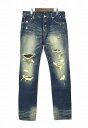 【中古】 SWAGGER (スワッガー) HARD DAMAGE DENIM PANTS ハードダメージデニムパンツ 28 INDIGO ダメージ加工 クラッシュ加工 ユーズド加工 JEANS ジーンズ ジーパン
