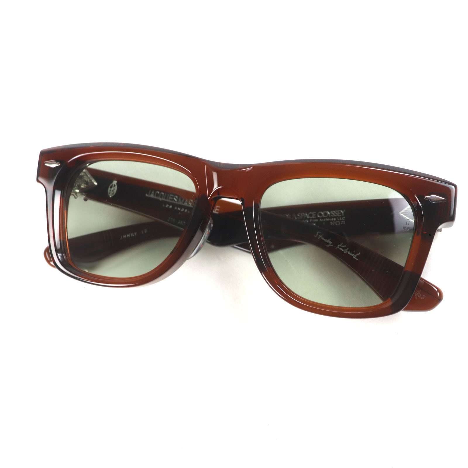 極美品▼JACQUESMARIEMAGE ジャックマリーマージュ JMMHY1D HEYWOOD HICKORY 世界限定350本 278/350 サングラス クリアブラウン 52□21 箱・保存袋・ケース付き 日本製 メンズ【中古】
