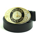 【中古】美品◆Vivienne Westwood MAN ヴィヴィアンウエストウッドマン オーブバックル レザーベルト ブラック メンズ
