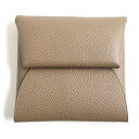 未使用品▽エルメス バスティア ヴォーエプソン コインケース/小銭入れ エトゥープ シルバー金具 フランス製 Y刻印 箱付き【中古】