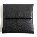 【中古】極美品▽エルメス バスティア シェーブル コインケース/小銭入れ ブラック シルバー金具 フランス製 D刻印 箱付き